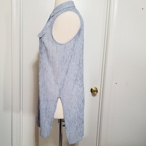 LRL Crushed Cotton Sleeveless Camp Shirt Swim Cover-Up XL - Picture 2 of 13